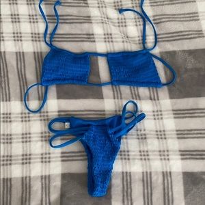 Blue cheeky bikini